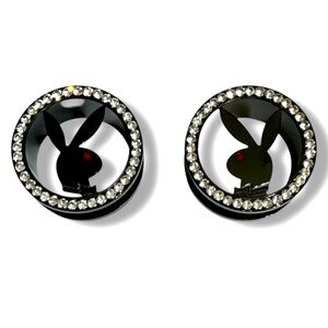 Playboy Bunny CZ 3/4” 19 MM 316L Surgical Steel Screw Fit Tunnels
